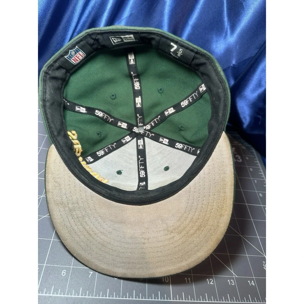New Era Green Bay Packers NFL Football 59FIFTY Used Fitted Hat Size 7 5/8" - Picture 7 of 9